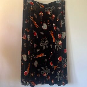 Anthropologie Long Stretch Velvet / Velour Skirt